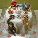 fondant cake decorations first birthday cake ideas monkey teddy elephant