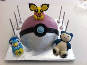 pichu pokemon kids birthday cake fondant sugar paste