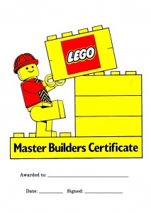 lego party builders certificate