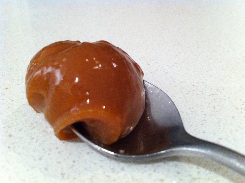 spoonful of dulce de leche thick caramel