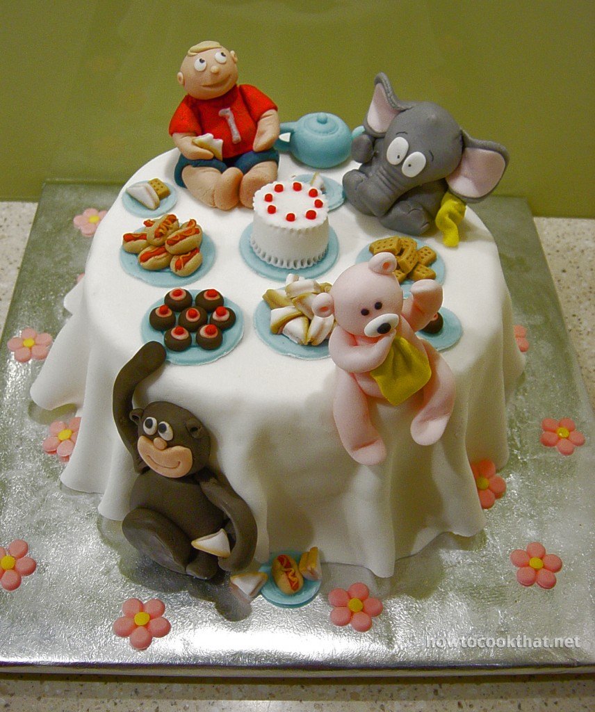 fondant cake decorations first birthday cake ideas monkey teddy elephant