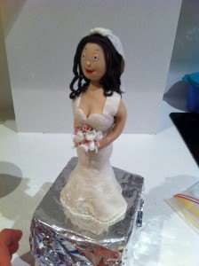 fondant bride wedding cake