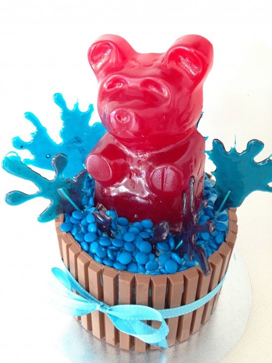 ginat gummy bear kit kat m&m cake