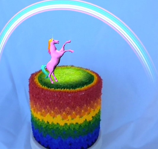 rainbow unicorn birthday cake