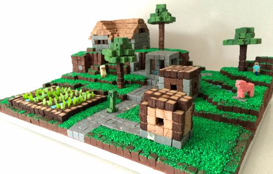 Minecraft Grass Block - Decorated Cake by Kelly Hallett - CakesDecor