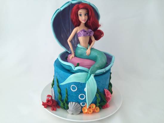 Mermaid Barbie themed chocolate cake filled with chocolate mousse