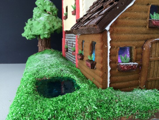 gingerbread house pond tree ideas