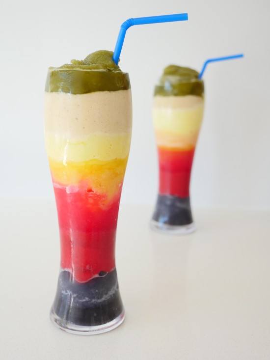 diy rainbow fruit slushy recipe