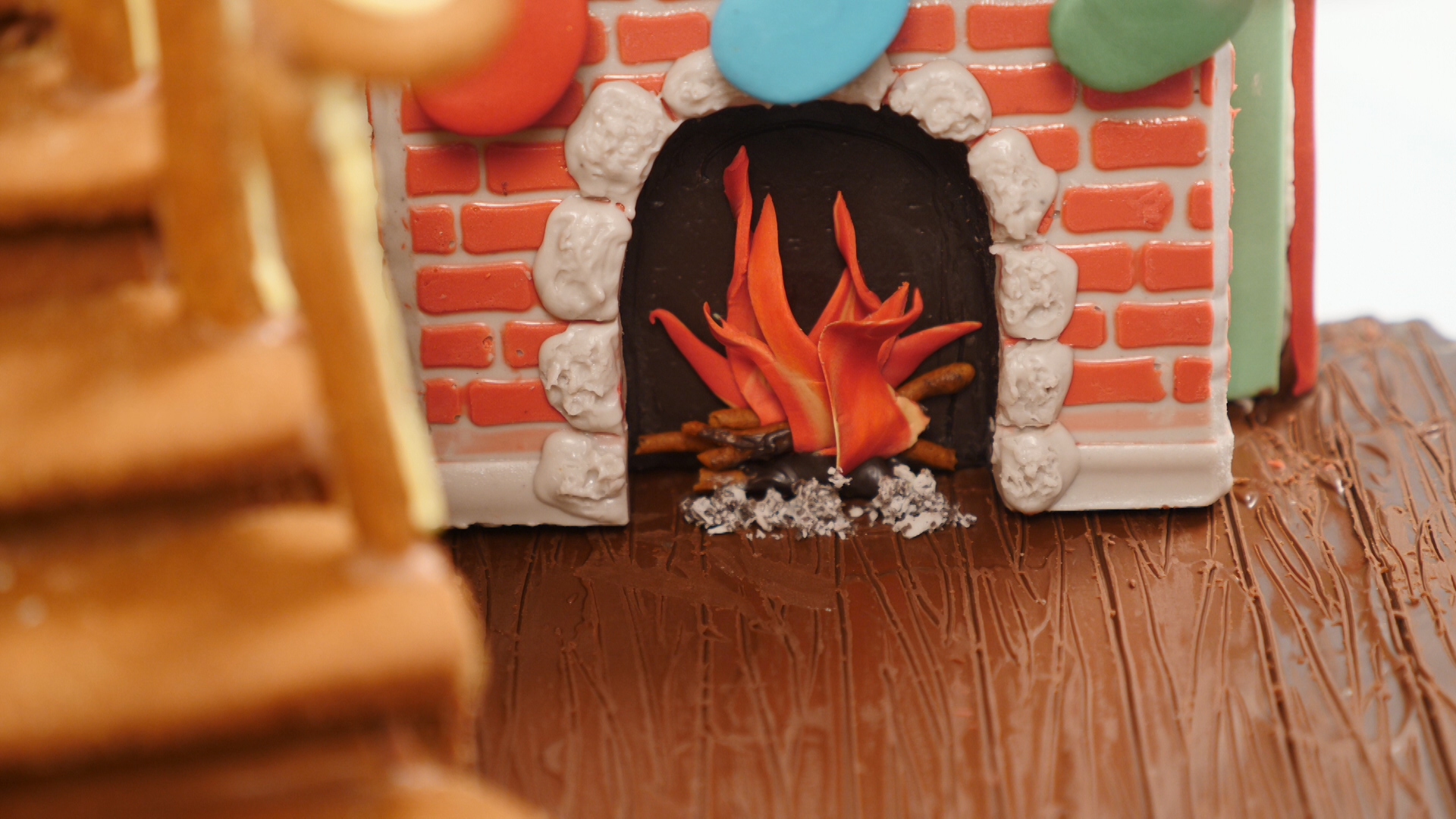 gingerbread house fireplace