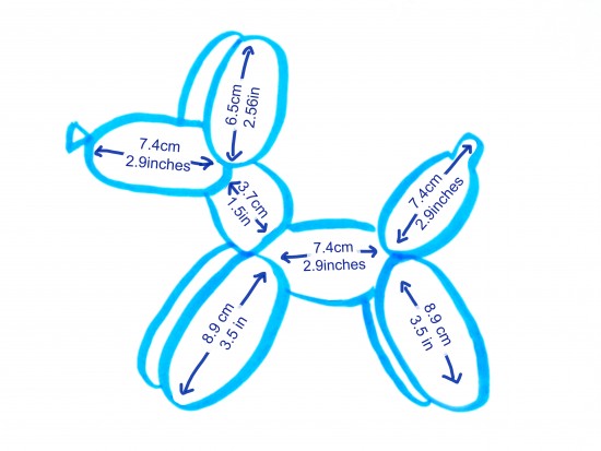 balloon dog measurements