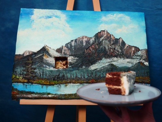 bob ross painting cake