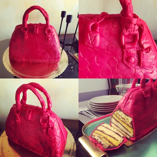 Louis Vuitton handbag cake instructional video