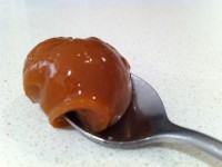 spoonful of dulce de leche thick caramel