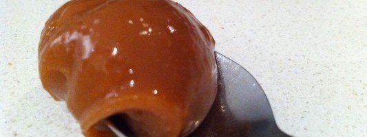 spoonful of dulce de leche thick caramel