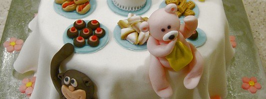 fondant cake decorations first birthday cake ideas monkey teddy elephant