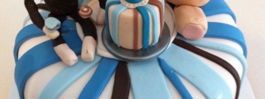 1st birthday cake sock monkey owl teddy bear fondant