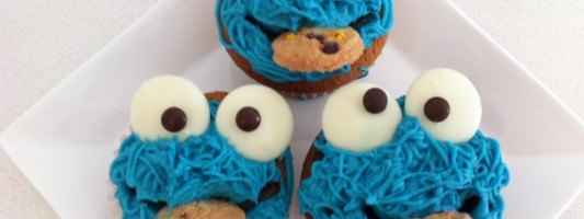 easy cookie monster cupcakes