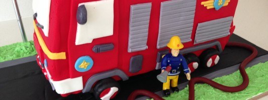 fire truck engine birthday cake