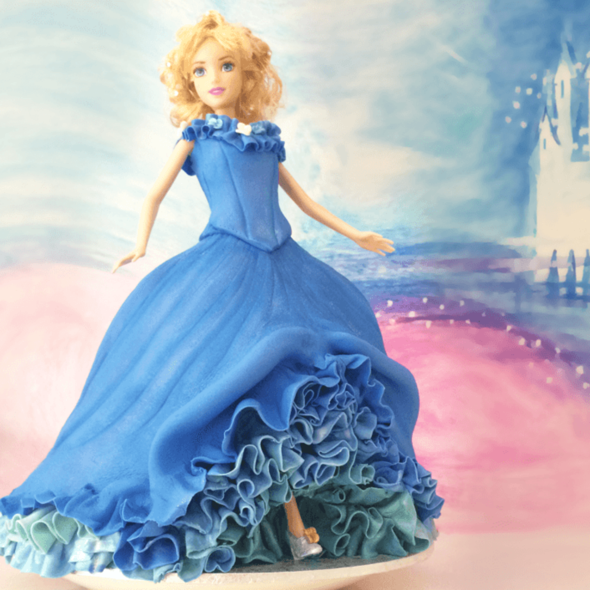 NEW Cinderella Barbie Twirling Dress Cake  How To With The Icing Artist   YouTube